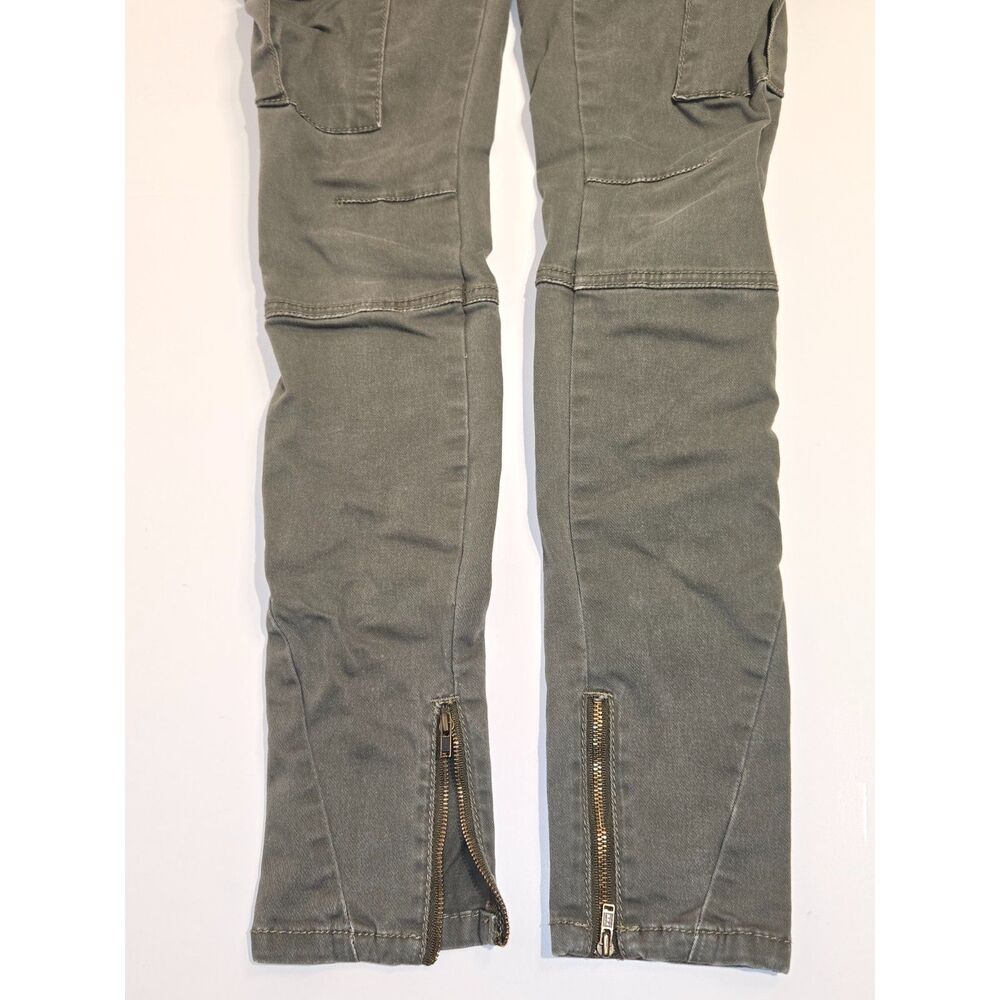 Free People Skinny Cargo Pants | Women's Size 24 | Olive Green Ankle Zip - Picture 8 of 8